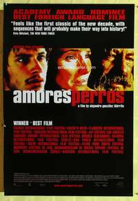 v297 AMORES PERROS one-sheet movie poster '00 Alejandro Gonzalez, Mexican!