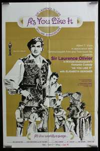 v102 AS YOU LIKE IT one-sheet movie poster R60s Sir Laurence Olivier!