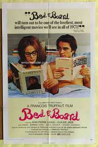 v105 BED & BOARD one-sheet movie poster '71 Francois Truffaut, Leaud