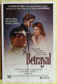 v107 BETRAYAL one-sheet movie poster '83 Jeremy Irons, Ben Kingsley