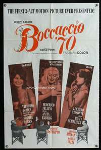 v043 BOCCACCIO '70 one-sheet movie poster '62 Fellini, Sophia Loren