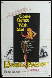 v011 COME DANCE WITH ME one-sheet movie poster '60 sexy Brigitte Bardot!
