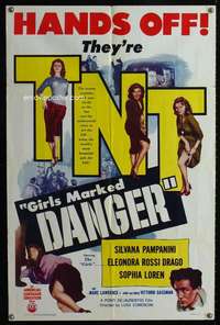 v051 GIRLS MARKED FOR DANGER one-sheet movie poster '53 Sophia Loren