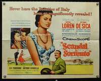 v069 SCANDAL IN SORRENTO half-sheet movie poster '56 Sophia Loren, De Sica