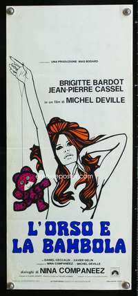 v024 BEAR & THE DOLL Italian locandina movie poster '70 sexy Bardot!