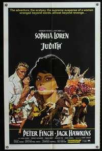 v052 JUDITH one-sheet movie poster '66 Sophia Loren, Peter Finch