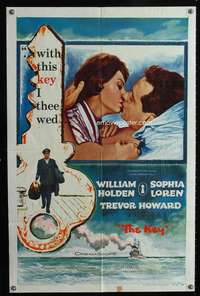 v053 KEY one-sheet movie poster '58 William Holden, sexy Sophia Loren!