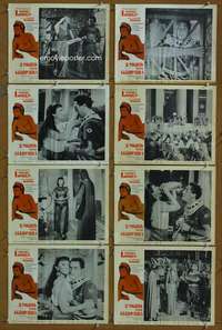 v073 2 NIGHTS WITH CLEOPATRA 8 movie lobby cards '53 Sophia Loren