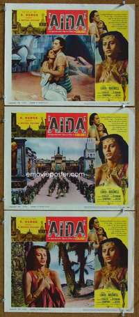 v089 AIDA 3 movie lobby cards '54 sexy Sophia Loren, Italian opera!