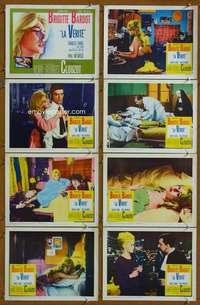 v030 TRUTH 8 movie lobby cards '61 Brigitte Bardot, Clouzot,La Verite!