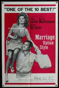 v056 MARRIAGE ITALIAN STYLE one-sheet movie poster '64 Sophia Loren, de Sica