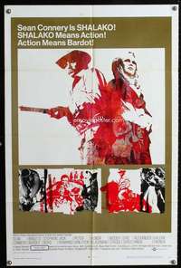 v015 SHALAKO one-sheet movie poster '68 Sean Connery, Brigitte Bardot
