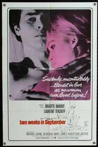 v017 TWO WEEKS IN SEPTEMBER one-sheet movie poster '67 Brigitte Bardot