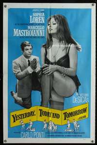 v064 YESTERDAY, TODAY & TOMORROW one-sheet movie poster '64 Sophia Loren