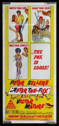 w627 AFTER THE FOX Aust daybill movie poster '66 Peter Sellers