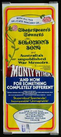 w641 AND NOW FOR SOMETHING COMPLETELY DIFFERENT Aust daybill movie poster '71