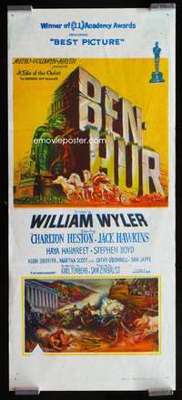 w665 BEN HUR Aust daybill movie poster '60 Charlton Heston, Boyd