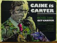 w118 GET CARTER British quad movie poster '71 Caine, great artwork!