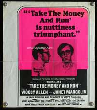 w030 TAKE THE MONEY & RUN S. African movie poster '69 Woody Allen
