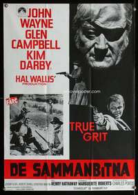 w038 TRUE GRIT Swedish movie poster '69 John Wayne, Kim Darby, Duvall