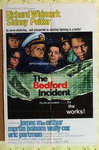 a065 BEDFORD INCIDENT one-sheet movie poster '65 Widmark, Sidney Poitier