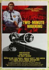a015 TWO MINUTE WARNING English one-sheet movie poster '76 Charlton Heston