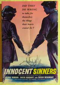a003 INNOCENT SINNERS English one-sheet movie poster '58 by Rumer Godden!