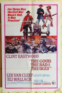 a399 GOOD, THE BAD & THE UGLY one-sheet movie poster '68 Clint Eastwood