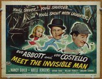 b011 ABBOTT & COSTELLO MEET THE INVISIBLE MAN title movie lobby card '51