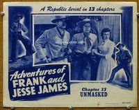 b195 ADVENTURES OF FRANK & JESSE JAMES Chap 13 movie lobby card '48
