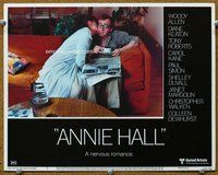 b215 ANNIE HALL movie lobby card #5 '77 Keaton kisses Woody Allen!