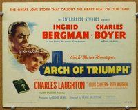 b016 ARCH OF TRIUMPH title movie lobby card '47 Ingrid Bergman, Boyer