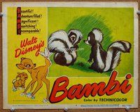 b223 BAMBI movie lobby card #6 R48 Walt Disney cartoon classic!