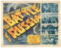 b001 BATTLE OF RUSSIA signed title movie lobby card '43 Col. Frank Capra!