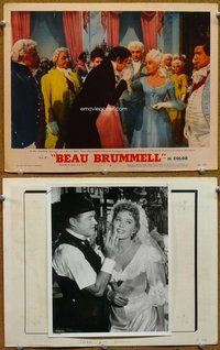 b237 BEAU BRUMMELL movie lobby card #6 '54 Granger kisses Liz's hand