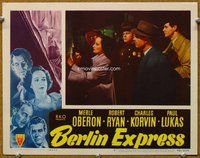 b249 BERLIN EXPRESS movie lobby card #7 '48 Merle Oberon, Robert Ryan