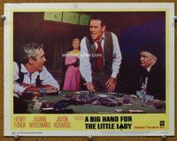 b148 BIG HAND FOR THE LITTLE LADY movie lobby card #6 '66 poker!
