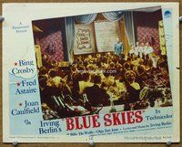 b271 BLUE SKIES movie lobby card #4 '46 Bing Crosby at dinner!