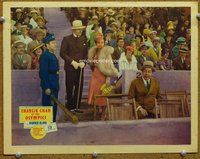 b323 CHARLIE CHAN AT THE OLYMPICS movie lobby card '37 in stadium!