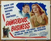 b042 DANGEROUS BUSINESS title movie lobby card '46 sexy Lynn Merrick!