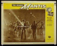 b385 DEADLY MANTIS movie lobby card #5 R64 cool guys in wacky suits!
