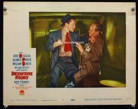 b397 DETECTIVE STORY movie lobby card #1 '51 Kirk Douglas punching!