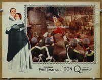 b408 DON Q SON OF ZORRO #2 movie lobby card '25 Fairbanks fencing!