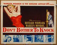 b049 DON'T BOTHER TO KNOCK title movie lobby card '52 Marilyn Monroe
