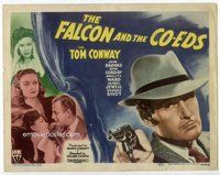 b050 FALCON & THE CO-EDS title movie lobby card '43 Tom Conway as The Falcon!