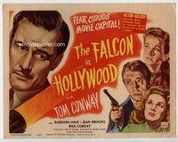 b052 FALCON IN HOLLYWOOD title movie lobby card '44 Tom Conway, Hale
