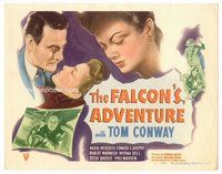 b057 FALCON'S ADVENTURE title movie lobby card '46 detective Tom Conway!