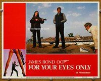 b466 FOR YOUR EYES ONLY movie lobby card #3 '81 Moore as James Bond!