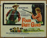 b064 FOUR FAST GUNS title movie lobby card '60 James Craig, Martha Vickers