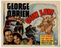 b072 GUN LAW title movie lobby card R47 George O'Brien, Rita Oehmen
